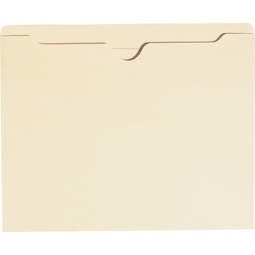 Smead Straight Tab Cut Letter Recycled File Jacket - 8 1/2" x 11" - Manila - Manila - 10% Recycled