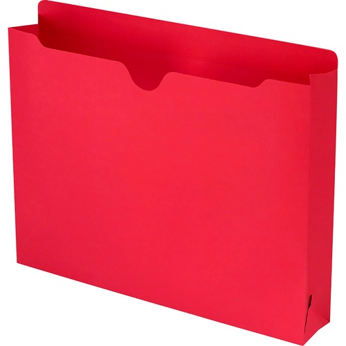 Smead Colored Straight Tab Cut Letter Recycled File Jacket - 8 1/2" x 11" - 2" Expansion - Red - 10% Recycled - 50 / Box - Color Jackets - SMD75569
