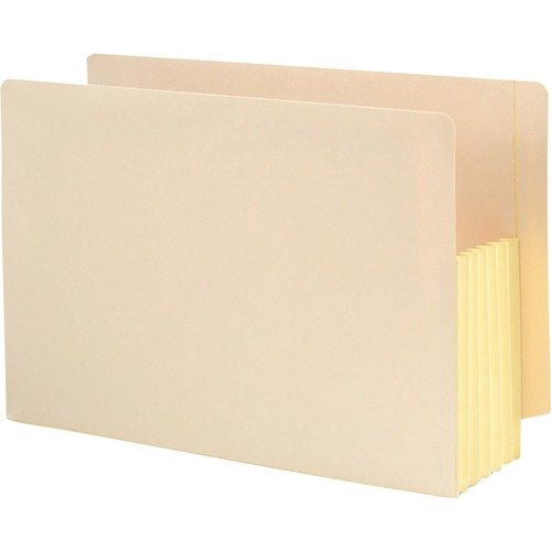 Smead Straight Tab Cut Legal Recycled File Pocket - 8 1/2" x 14" - 1200 Sheet Capacity - 5 1/4" Expansion - Manila - Manila - 10% Recycled - 10 / Box