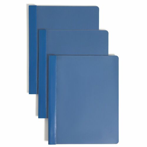 Smead Letter Recycled Report Cover - 8 1/2" x 11" - 3 Fastener(s) - 1/2" Fastener Capacity for Folder - Vinyl, Metal - Dark Blue - 50% Recycled - 25 / Box