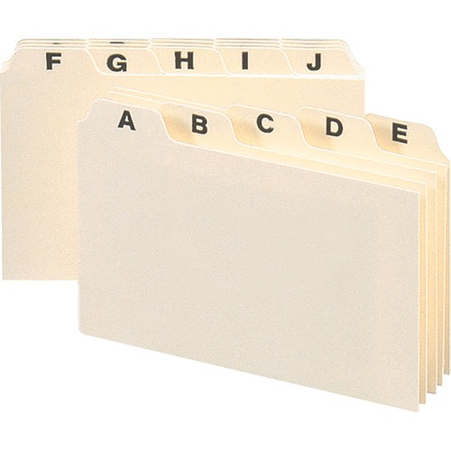 Smead Card Guides with Alphabetic Tab - 6" Divider Width - Manila Divider - Recycled - 5 / Set