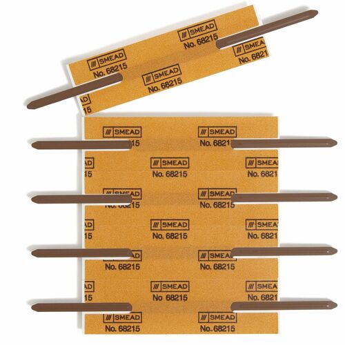 Smead Self-Adhesive Fasteners - 2" Size Capacity - for Folder - Reinforced, Self-adhesive, Durable - 100 / Box - Brown - Steel - Paper Fasteners - SMD68215