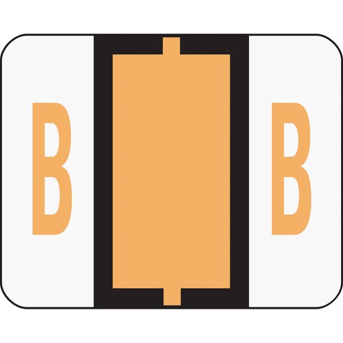 Smead BCCR Bar-Style Color-Coded Labels - "Alphabet" - 1 1/4" Width x 1" Length - Light Orange - 500 / Roll - 500 / Roll