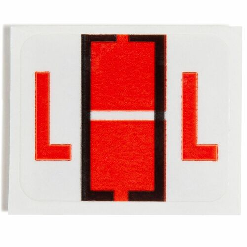 Smead BCCR Bar-Style Color-Coded Labels - "L" - 1 1/4" Width x 1" Length - Dark Orange - 500 / Roll