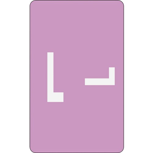 Smead AlphaZ ACCS Color-Coded Labels - "L" - 1" Width x 1 5/8" Length - Lavender - 10 / Sheet - 100 / Pack