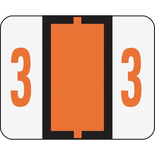Smead BCCRN Bar-Style Color-Coded Labels - "Number" - 1 1/4" Width x 1" Length - Dark Orange - 500 / Roll