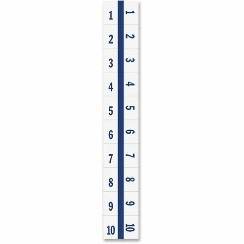 Tabbies Legal Index Divider Tabs - 10 Printed Tab(s) - Digit - 1-10 - 8.5" Divider Width x 11" Divider Length - Letter - 7 Hole Punched - White Paper Divider - Punched - 100 / Pack