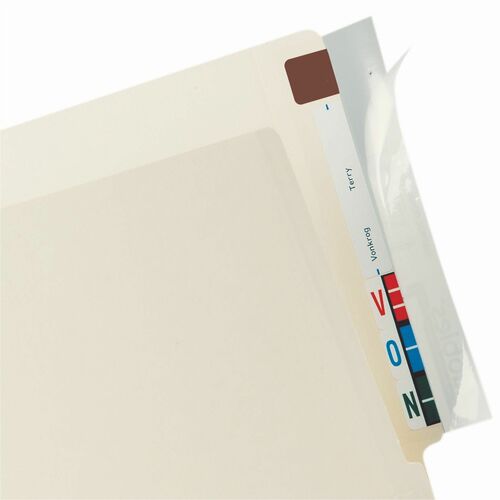Tabbies Wrap Around Folder End Tabs - 2" Tab Height x 8" Tab Width - Clear Tab(s) - Wear Resistant, Tear Resistant - 100 / Pack