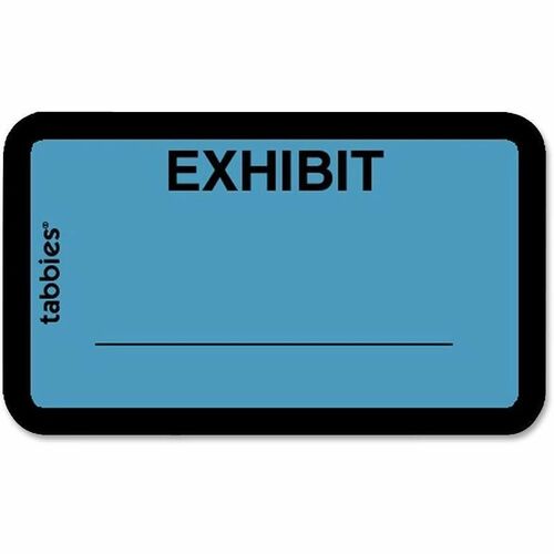 Tabbies Color-coded Legal Exhibit Labels - 1 5/8" Width x 1" Length - Blue - 252 / Pack