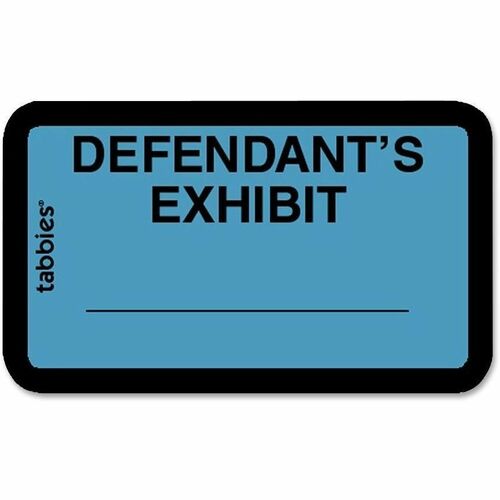 Tabbies Defendant's Exhibit Legal File Labels - 1 5/8" Width x 1" Length - Blue - 252 / Pack