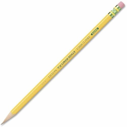 Ticonderoga No. 3 Woodcase Pencils - #3 Lead - Black Lead - Yellow Barrel - 12 / Dozen - Wood Pencils - DIX13883