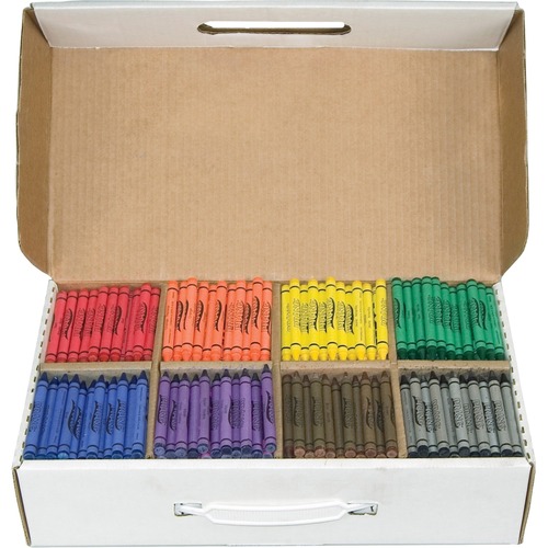 Dixon Master Pack Regular Crayons - Assorted, Red, Orange, Green, Yellow, Blue, Purple, Brown, Black - 800 / Box