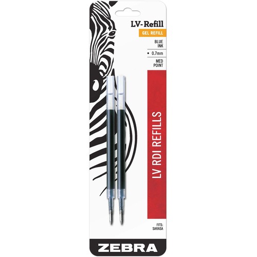 Zebra 870 Medium Point Gel Ink Pen Refills - Medium Point - Blue Ink - Scratch-free - 2 / Pack