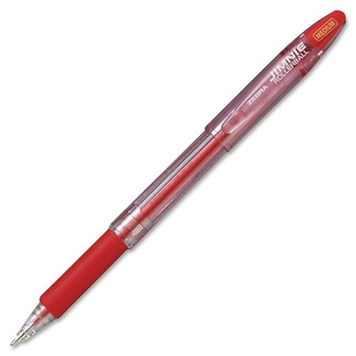 Zebra Pen Jimnie Gel Rollerball Pen - Medium Pen Point - 0.7 mm Pen Point Size - Red Gel-based Ink - Translucent Barrel - 1 Each