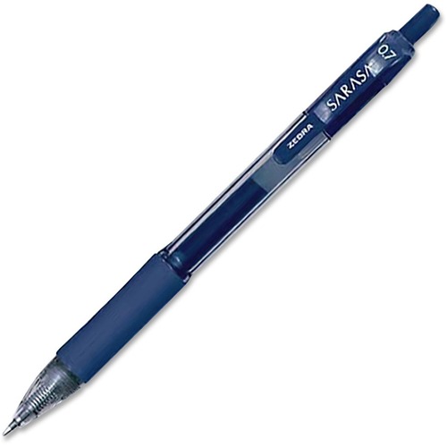 Zebra Pen Sarasa Gel Retractable Pen - Medium Pen Point - 0.7 mm Pen Point Size - Retractable - Navy Blue Gel-based Ink - Translucent Barrel - 1 Each - Gel Ink Pens - ZEB46910