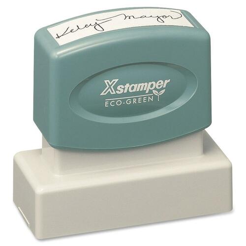 Xstamper Pre-Inked Stamp - Custom Message Stamp - 0.69" Impression Width x 1.93" Impression Length - 50000 Impression(s) - Recycled - 1 Each