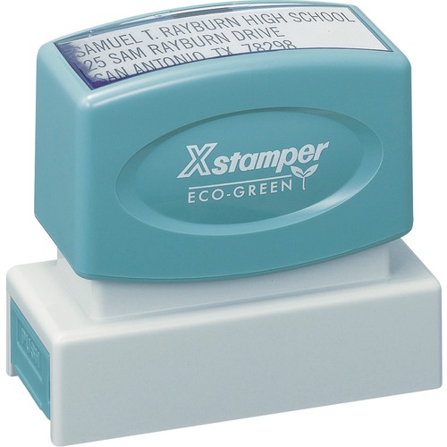 Xstamper Custom Business Address Stamp - Custom Message Stamp - 0.62" Impression Width x 2.44" Impression Length - 50000 Impression(s) - Recycled - 1 Each