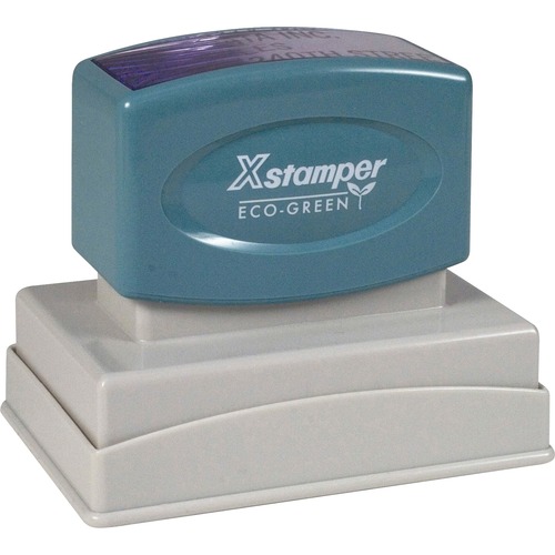 Xstamper Large Custom Endorsement Stamp - Custom Message Stamp - 1.50" Impression Width x 2.50" Impression Length - 50000 Impression(s) - Recycled - 1 Each