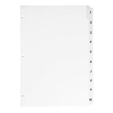 Sparco Quick Index Dividers - 10 Printed Tab(s) - Digit - 1-10 - 8.50" Divider Width x 11" Divider Length - Letter - 3 Hole Punched - 1 Set