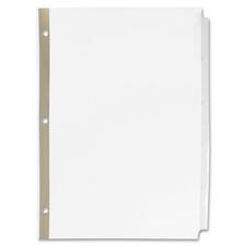 Sparco Premium Reinforced Insertable 5-Tab Index - Blank - 5 Tab(s)/Set - 8.5" x 11" - 5 / Set - White Divider - Clear Tab