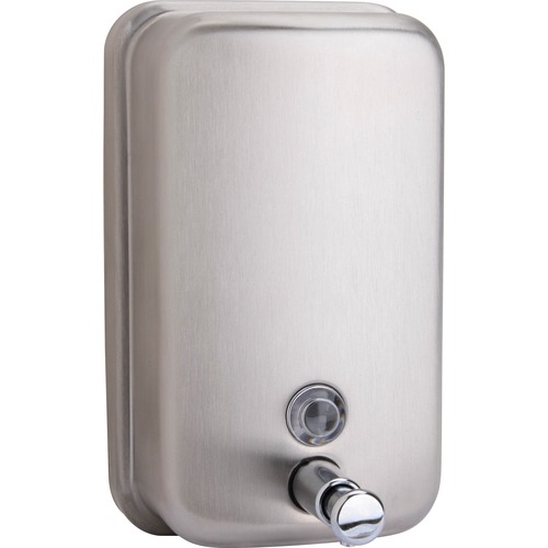 Genuine Joe Liquid/Lotion Soap Dispenser - Manual - 931.57 mL Capacity - Wall Mountable, Rust Proof - Stainless Steel - 1Each