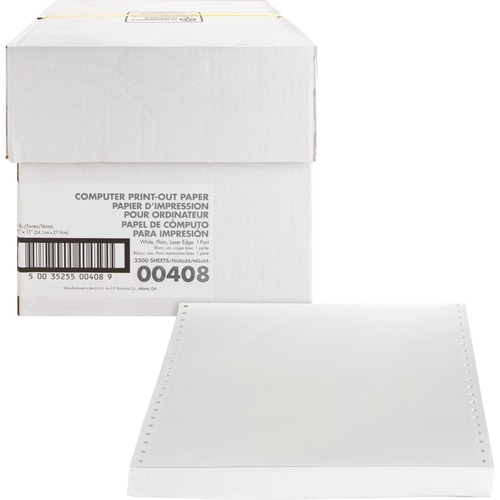 Sparco Perforated Blank Computer Paper - 8 1/2" x 11" - 20 lb Basis Weight - 230 / Carton - Perforated