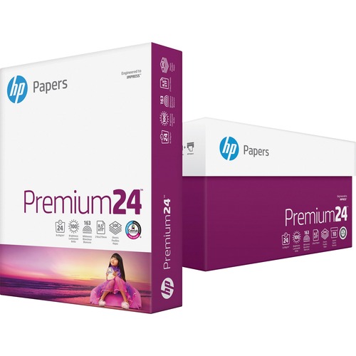 HP Paper, Premium 24lb Paper - 1 Ream - Letter - 8.5" x 11" - 24lb - 500 / Ream - White