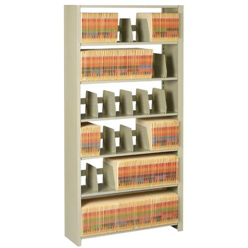 Tennsco Shelving Starter Unit - 36" x 12" x 88" - 7 x Shelf(ves) - Letter - Vertical - 400 lb Load Capacity - Sand - Steel - Recycled - Assembly Required
