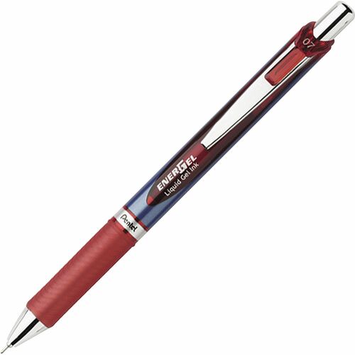 EnerGel EnerGel RTX Liquid Gel Pen - Medium Pen Point - 0.7 mm Pen Point Size - Needle Pen Point Style - Refillable - Retractable - Red Gel-based Ink - Blue Barrel - Stainless Steel Tip - 1 Each