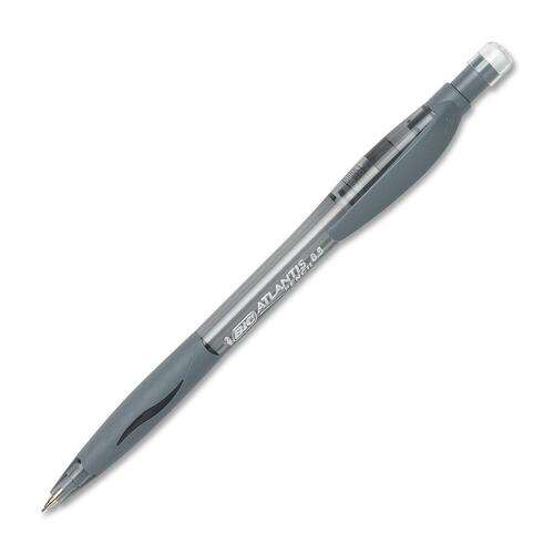 BIC Atlantis Mechanical Pencil - #2 Lead - 0.5 mm Lead Diameter - Refillable - Clear, Black Barrel - 1 Each - Mechanical Pencils - BIC40787