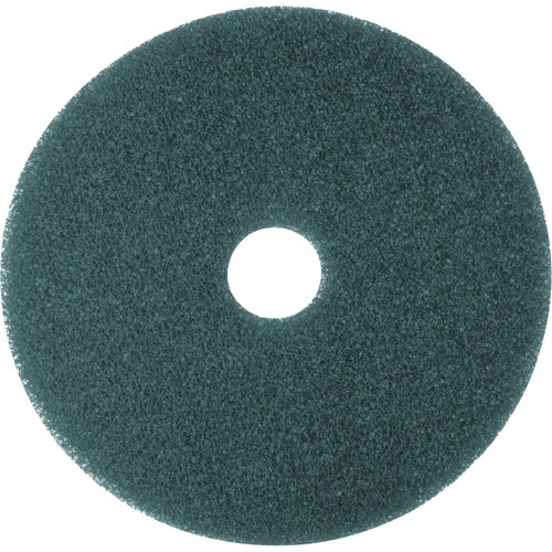 3M Blue Cleaner Pads - 5/Carton - Round x 20" Diameter - Scrubbing, Floor - Hard Floor - 175 rpm to 600 rpm Speed Supported - Heavy Duty, Textured, Durable, Adhesive, Scuff Mark Remover, Dirt Remover, Abrasive - Nylon, Polyester Fiber - Blue