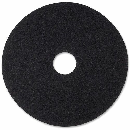 3M Black Stripping Pads - 5/Carton - Round x 20" Diameter - Stripping, Floor - Hard, Concrete Floor - 175 rpm to 600 rpm Speed Supported - Textured, Adhesive, Durable, Dirt Remover, Abrasive - Nylon, Polyester Fiber - Black