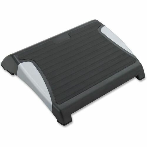 Safco RestEase Adjustable Footrest - 3.25" - 5" Adjustable Height - Black, Silver - 1 Each