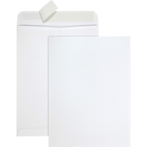 <p>Durable envelopes feature a paper side out to allow envelopes to be written on, or printed and imprinted with postage meter. Redi-Strip closure requires no moisture to seal. Simply remove strip and close.</p>
