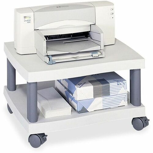 Safco Economy Under Desk Printer Stand - 1 x Shelf(ves) - 11.50" (292.10 mm) Height x 20" (508 mm) Width x 17.50" (444.50 mm) Depth - Plastic - Gray