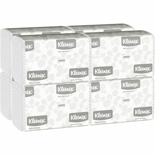 Kleenex Multi-Fold Towels - 1 Ply - 9.5" x 9.4" - White - Soft, Absorbent - 150 Per Pack - 1200 / Carton