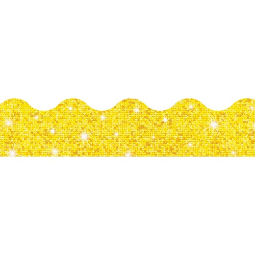 Trend Sparkle Board Trimmers - Pin-up - Reusable, Precut - 0.10" (2.5 mm) Height x 2.25" (57.2 mm) Width x 390" (9906 mm) Length - Yellow - Paper - 1 / Pack
