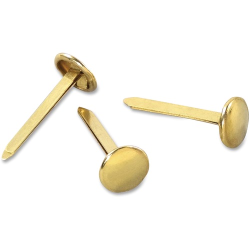 Acco Brass Fasteners - 1" (25.40 mm) Length - Flexible, Heavy Duty, Corrosion-free, Self-piercing Point, Rust Proof - 100 / Box - Brass - Paper Fasteners - ACC71504