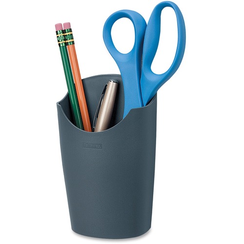 Partition Additions™ Pencil Cup - 5.56" (141.22 mm) x 3.50" (88.90 mm) x 2.19" (55.63 mm) x - Plastic - 1 Each - Dark Graphite