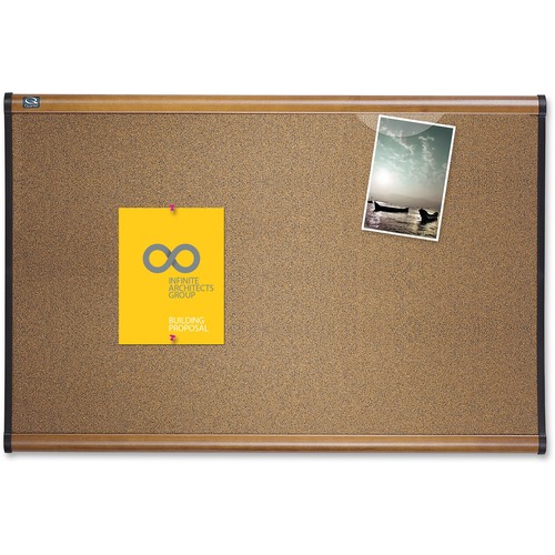 Quartet Prestige Bulletin Board 24" Height x 36" Width Brown Cork