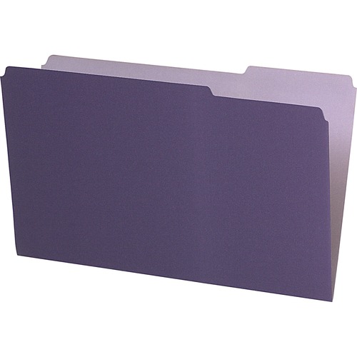 Pendaflex 1/3 Tab Cut Legal Recycled Top Tab File Folder - 8 1/2" x 14" - Violet - 10% Recycled - 100 / Box