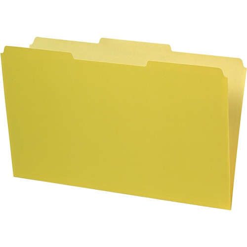 Pendaflex 1/3 Tab Cut Legal Top Tab File Folder - 8 1/2" x 14" - Top Tab Location - Assorted Tab Position - 11 pt. - Yellow - Acid-free - 100 / Box