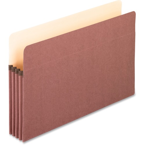 Pendaflex EarthWise Legal Recycled File Pocket - 8 1/2" x 14" - Capacity3 1/2" Expansion - Red Fiber - Manila - 100% Recycled - 25 / Box