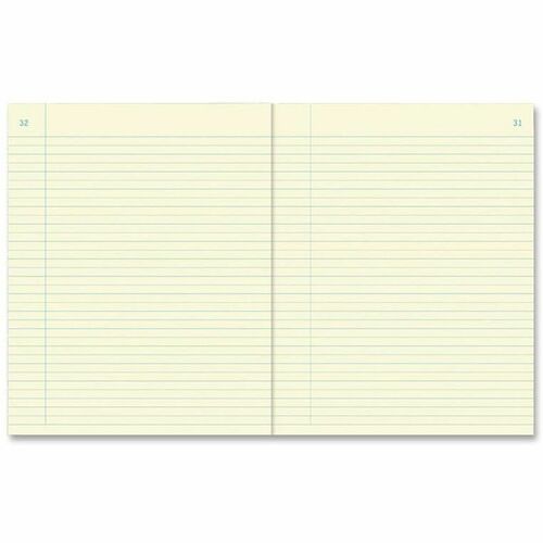 Rediform Perfect Binding Chemestry Book - 60 Sheets - Perfect Bound - 7 1/2" x 9 1/4" - Green Paper - BlueStiff Cover - Numbered - Recycled - 1 Each