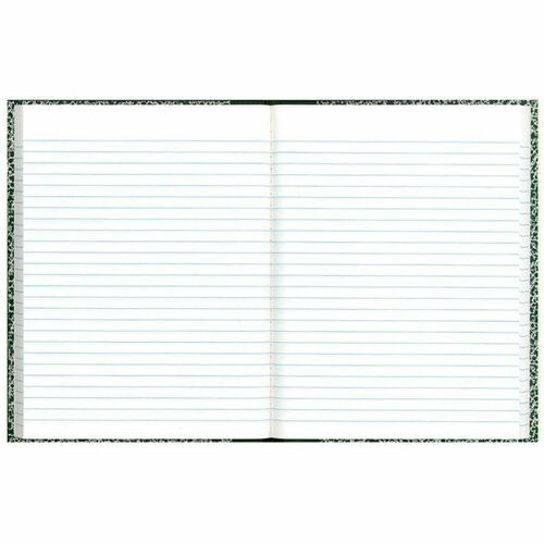 Rediform Center Sewn Lab Notebook - 96 Sheets - Sewn - 7 1/8" x 10 1/8" - White Paper - Green Marble Cover - Recycled - 1 Each
