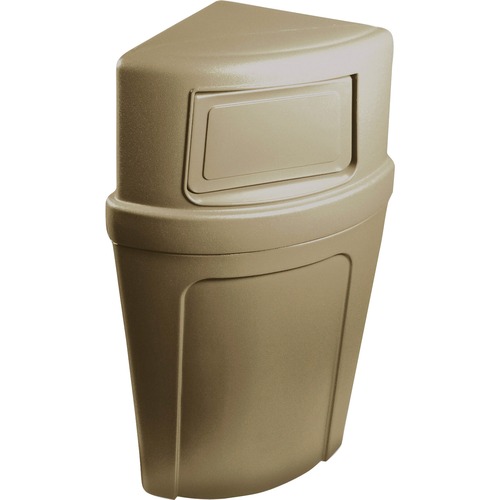 Continental 8325 Corner Round Receptacle - 79.49 L Capacity - Beige - 1 Each