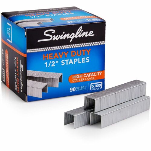 Swingline Staples - 100 Per Strip - Heavy Duty - 1/2" Leg - Holds 90 Sheet(s) - for Paper - Heavy Duty, Chisel Point5000 / Box