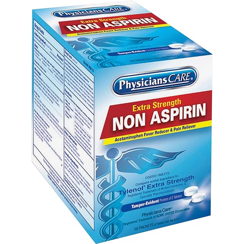 PhysiciansCare St. Vincent Acetaminophen Single Packets - For Fever, Pain - 50 / Box