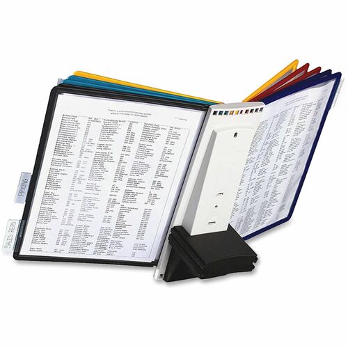 DURABLE® Extension Set for SHERPA® Reference Display System - 10 Double Sided Panels - Letter Size - Anti-Reflective/Non-Glare - Assorted Colors