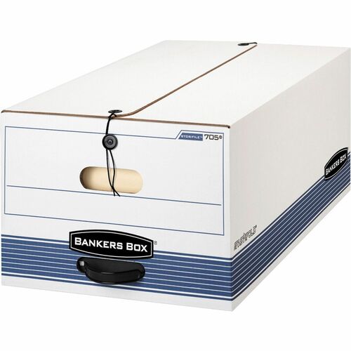 Bankers Box Stor/File String & Button Legal Storage Box - Internal Dimensions: 15" Width x 24" Depth x 10" Height - External Dimensions: 15.3" Width x 24.1" Depth x 10.8" Height - Media Size Supported: Legal - String/Button Tie Closure - Medium Duty - Sta